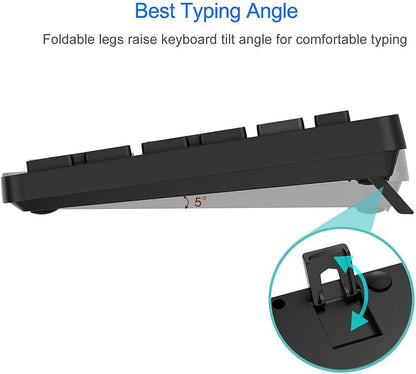 Arteck 2.4G Wireless Keyboard Ultra Slim Full Size Keyboard with Numeric Keypad and Media Hotkey for Computer/Desktop/PC/Laptop/Surface/Smart TV and Windows 11/10/ 8/7