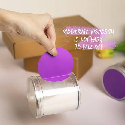 PARLAIM 3 X 3 inch Permanent Color Code Dot Stickers, 500pcs 3" Round Color Coding Circle Labels per Roll in Dispenser Box for Inventory Box, Purple