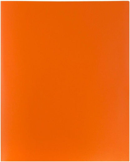 JAM PAPER Plastic 2 Pocket POP Folders - Durable School Folders - Orange - 3/Pack