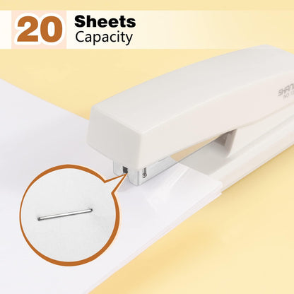 Tamaki Stapler, Office Stapler, Small Staplers for Desk, White