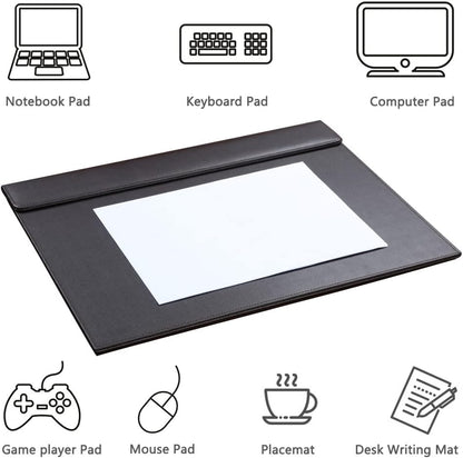 KINGFOM 18''x14'' Large Rectangle A3 Desk Writing & Drawing Desk Pad &Board Table Protector Mat with Paper Clip on Top Brown