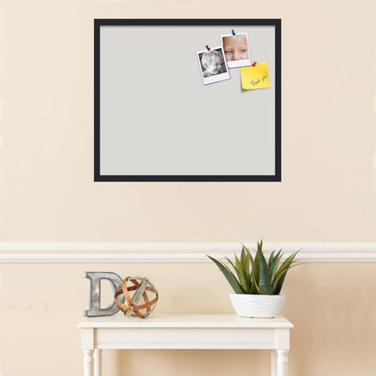 PinPix 28x24 Inch Cork Bulletin Board. This Decorative Framed Pin Board Comes with Light Stone Design and a Satin Black Frame. Ideal for Home Office Decor or Message Board (PinPix-1809)