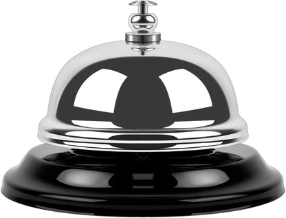 Bell for Desk – Loud & Clear Call Bell with Matte Anti-Rust Steel, Small 3.35" Footprint, Durable Design for Office, Reception, Classroom, and Hotel Use