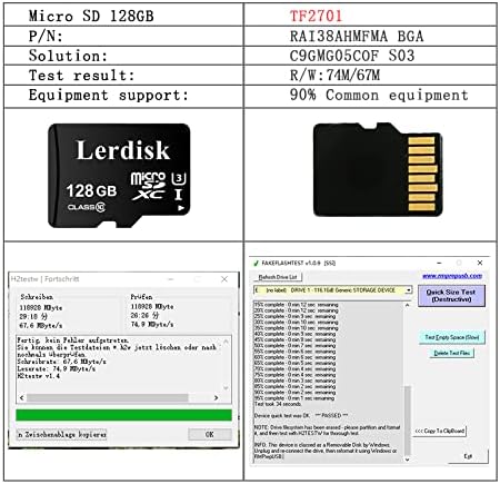 Factory Wholesale 128GB Micro SD Card 10-Pack, U3 A1 V30 Class 10, 80+MB/s Read for 4K Camera, Game Console, Drone,CCTV -with SD Adapter(128GBX10)