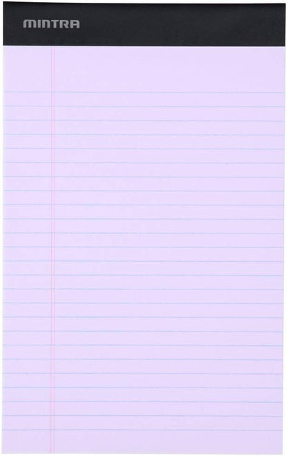Mintra Office Legal Pads, ((Basic 6pk - (Pastel Set #2), 5in x 8in, Narrow Ruled))