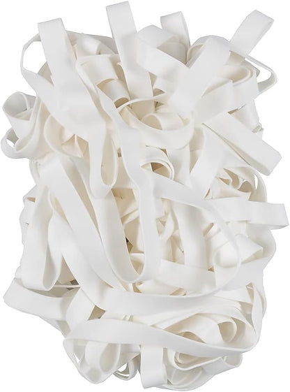 JAM PAPER Durable Rubber Bands - Size 107 - White Multi-Purpose Rubberbands - 50/Pack