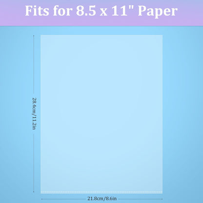 100 Pack No Holes Sheet Protectors 8.5 x 11 Inch Letter Size Page Protectors for Documents, Prints, Top Loading Heavyweight Clear View Plastic Sleeves for Papers, Artworks, Photos