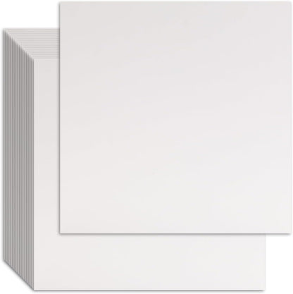 25 Pcs Book Board, Binder Board, Cover Board, Heavy Duty Chipboard for Book Binding, DIY Cardboard (White, 12 x 12 Inch 80PT)