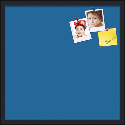 PinPix 22x22 Inch Cork Bulletin Board. This Decorative Framed Pin Board Comes with Navy Pastel Design and a Satin Black Frame. Ideal for Home Office Decor or Message Board (PinPix-1811)