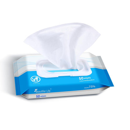 75% Alcohol Wet Hand Sanitizing Wipes - With Aloe, Moisturizer, and Vitamin E Formula - Premium Sanitizer for Travel, Home, Office, and School Use (Aloe, 200)