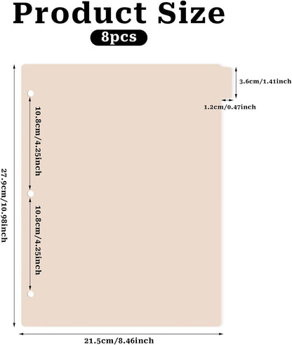 3 Ring Orange Binder Dividers with 8-Tabs, A4 Binder Dividers, Sturdy Plastic Divider, Aesthetic Divider for Binders, Suitable for Notebooks and Binders, 3 Hole Punch (Orange)