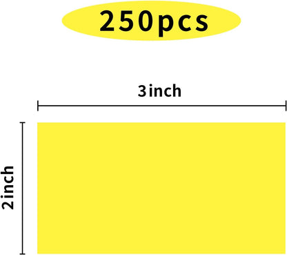 STARLIBOO Colored Labels Stickers 3 x 2 Inch, Rectangle Moving Labels Stickers, 250Pcs Garage Sale Price Stickers, Adhesive Moving Labels for Boxes (Yellow)