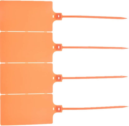 Plastic Seals Shipping Tags Logistics Use Big Sign Tie Large Label Tie, 255mm Total Length, Package of 100pcs (Orange)