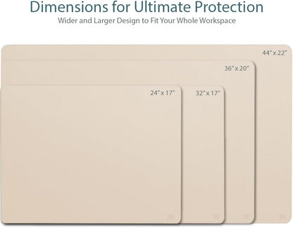 Vine Creations Leather Desk Mat Large 44" x 22", Desk Protector Mat, PU Leather Desk Pad, Large Mouse Pad Desk Blotter, Desk Pads on Top of Desks, Desk Matt for desktop Office Desk Mat (Beige/Apricot)