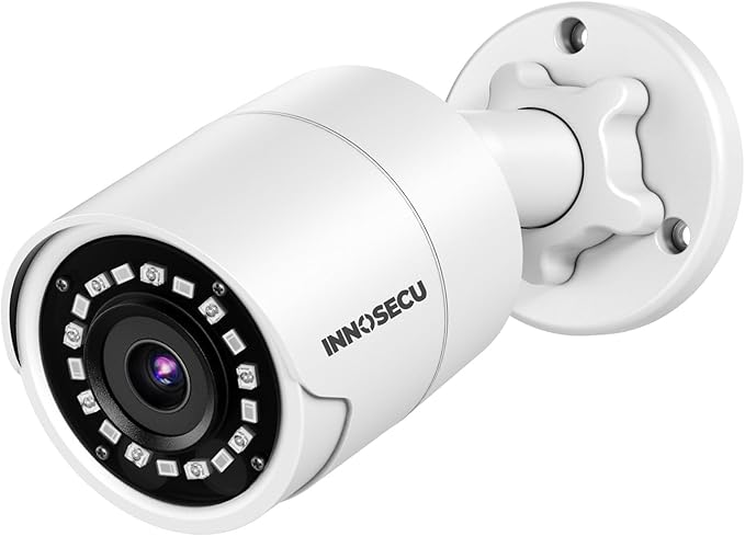5MP Bullet PoE Camera, IP Surveillance Security Camera, Waterproof Outdoor IP67, Built-in Mic, 2.8mm Lens Wide Angle 110°, Night Vision 100ft, AI Human&Vehicle Detection, INB5GR38F (White)
