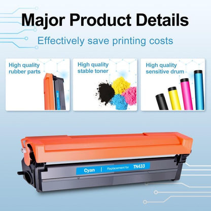 TN433 Toner Cartridge Replacement for Brother TN 433 TN-431 MFC-L8900CDW MFC-L8610CDW HL-L8360CDW HL-L8260CDW Printer Toner (TN433BK TN433C TN433M TN433Y, 4-Pack)