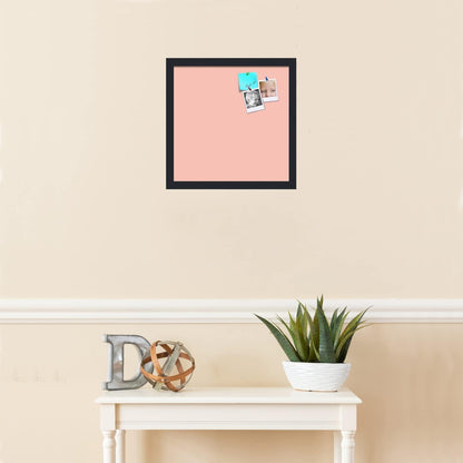 PinPix 15x15 Inch Cork Bulletin Board. This Decorative Framed Pin Board Comes with Pink Pastel Design and a Satin Black Frame. Ideal for Home Office Decor or Message Board (PinPix-1813)