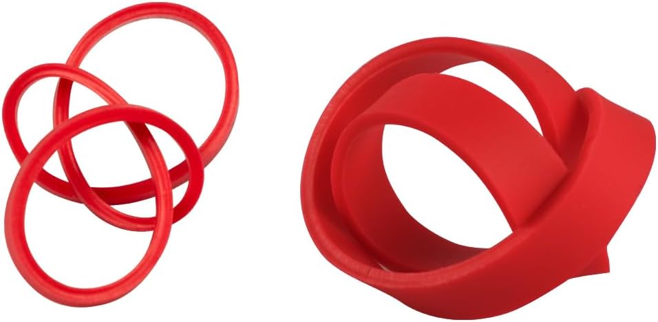 JAM PAPER Colorful Rubber Bands - Sizes 33 & 64 Set - Red Multi-Purpose Rubberbands - 200/Pack