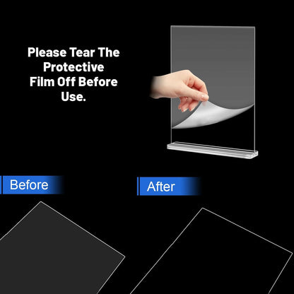 18 Pack Acrylic Sign Holder 8.5 X 11, Vertical T Shape acrylic sign holder for Office Store Restaurants Wedding Party Decoration