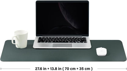 Cork Desk Mat - Dual-Sided Desk Pad for Office and Home - Desk Organization and Accessories - Ideal for Large Mouse Pad and Desk Mats on Top of Desks(Dark Green,27.6"x 13.8")