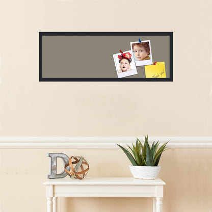 PinPix 36x12 Inch Cork Bulletin Board. This Decorative Framed Pin Board Comes with Pewter Design and a Satin Black Frame. Ideal for Home Office Decor or Message Board (PinPix-1812)