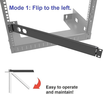 1U Hinged Rack Panel 2D XLR HDMI Audio Rack Mount Panel for 19 inches Rack Mount (2D)