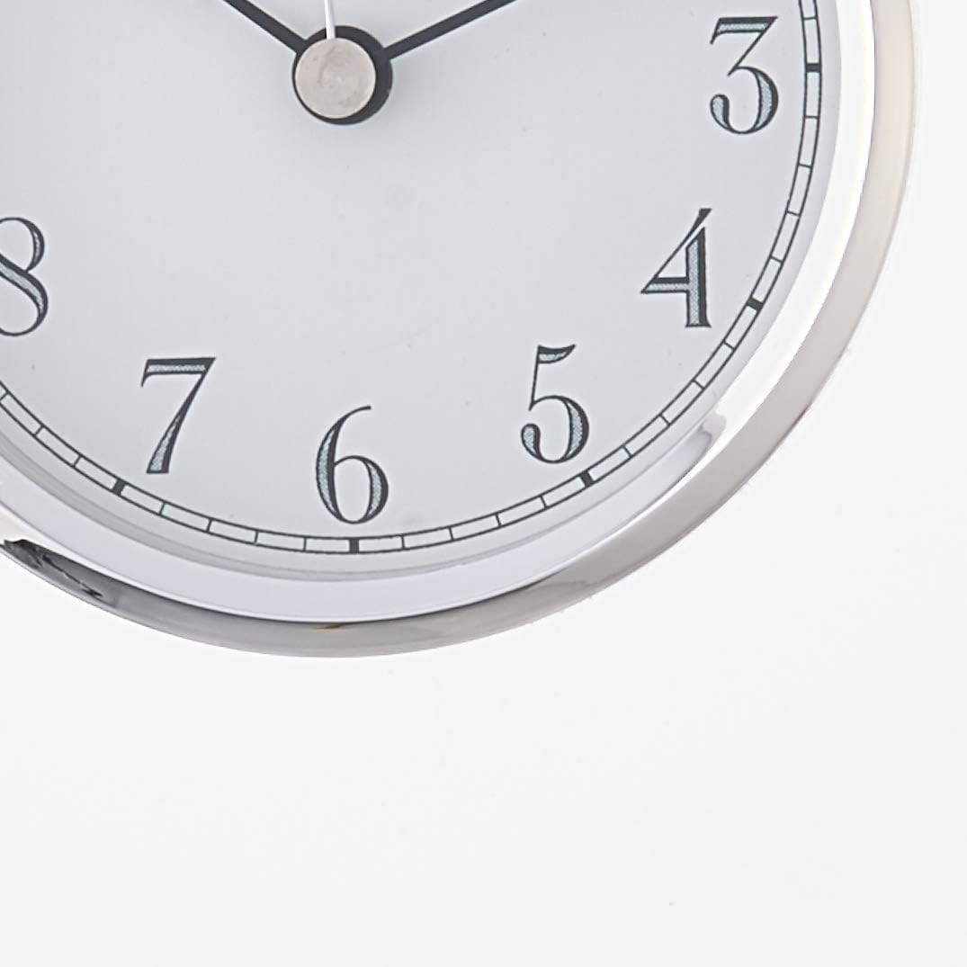 Howard Miller Flaire Tabletop Clock II, Battery Operated Antique Analog Display Desk Clock, Glass Crystal Shelf Clock for Office Decor Home Decor Living Room Decor, House Warming Gifts