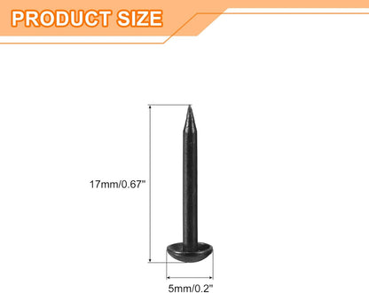 uxcell Upholstery Tacks Nail Pins Furniture, 100Pcs 5x17mm Thumb Tack Pins Assortment Kit Carbon Steel for Home Sofa DIY Decorative Nail Heads Nails, Black