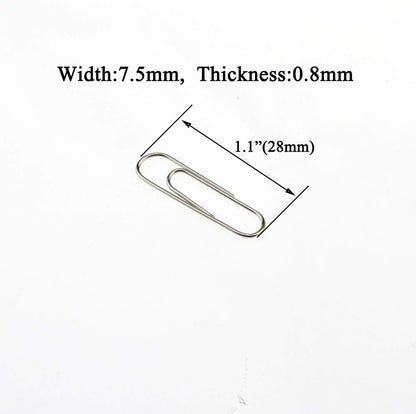 HAHIYO Paper Clips Sturdy 1.1”（28mm） Length 470 Pack Paperclips Heavy Duty Tight Grip Rust Proof Reusable Metal Bright Silver for Home Office School