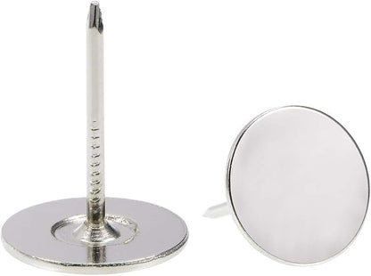 uxcell Upholstery Nails Tacks 19mmx25mm Flat Head Furniture Nails Silver Tone for Furniture Sofa Headboards, 100 Pcs