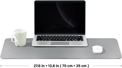 Cork Desk Mat - Dual-Sided Desk Pad for Office and Home - Desk Organization and Accessories - Ideal for Large Mouse Pad and Desk Mats on Top of Desks(Gray,27.6"x 13.8")