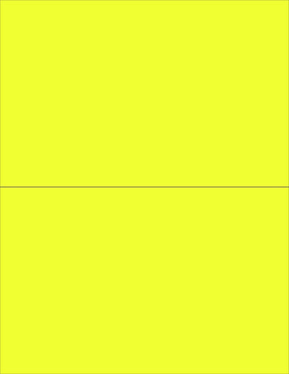 NextDayLabels - 8-1/2 x 11 Neon Color High Light Fluorescent Labels for Laser & Inkjet Printer (Yellow Fluorescent, 8-1/2" x 5-1/2" - 2 Per Page | 50 Labels)