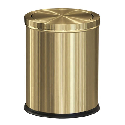 15L/4GAL Gold Bathroom Trash Can, Small Waste Basket with Flipping Lid,Modern Trash can, Golden Trash Can for Bathroom,Kitchen，Living Room,Hotel,Office(Singer Gold)