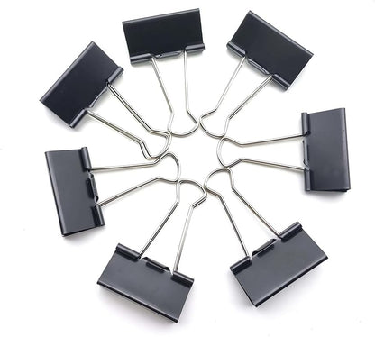 100 Pack Medium Binder Clips, Standard 32mm/1.25 in Binder, Durable Medium Black Binder Clips Bulk, Office Binder Supplies, Paper Binders, Metal Binders for Filing, Office, School, Home