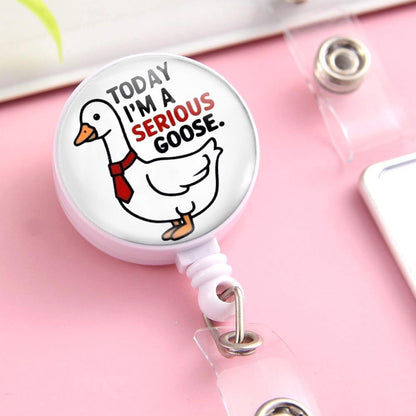 Coeufuedy 9 Pcs Funny Nurse Badge Reels Smiley Face Silly Goose Cute Nursing Badge Holders with Alligator Clip ID Name Card Badge Clip for Office Student Doctor Nurse Medical Work Supplies