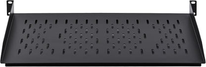 RackPath 1U Cantilever Universal Rack Shelf - 10in Deep – Rackmount Shelf for 19’’ AV/Network Equipment Racks – 55lbs Capacity - 2Pack
