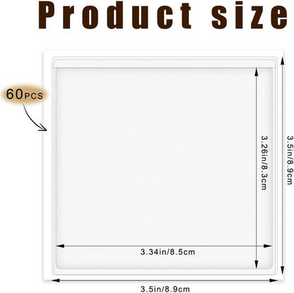 60 Pack Self Adhesive Pockets, Bin Labels for Storage Bins Clear Label Holder Index Card Pockets Card Holder for Organizing and Protecting (3.5 x 3.5 inches)
