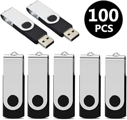 Aiibe 32GB Flash Drive 100 Pack USB Drive 32GB USB Flash Drive Thumb Drive Bulk USB 2.0 Memory Stick PenDrive - Black
