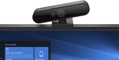 Lenovo HD 1080p Webcam (510 FHD)- Black w/ 4X Digital Zoom, 95° Wide Angle, 360° Rotation Pan & Tilt, Dual Microphones & Windows Hello