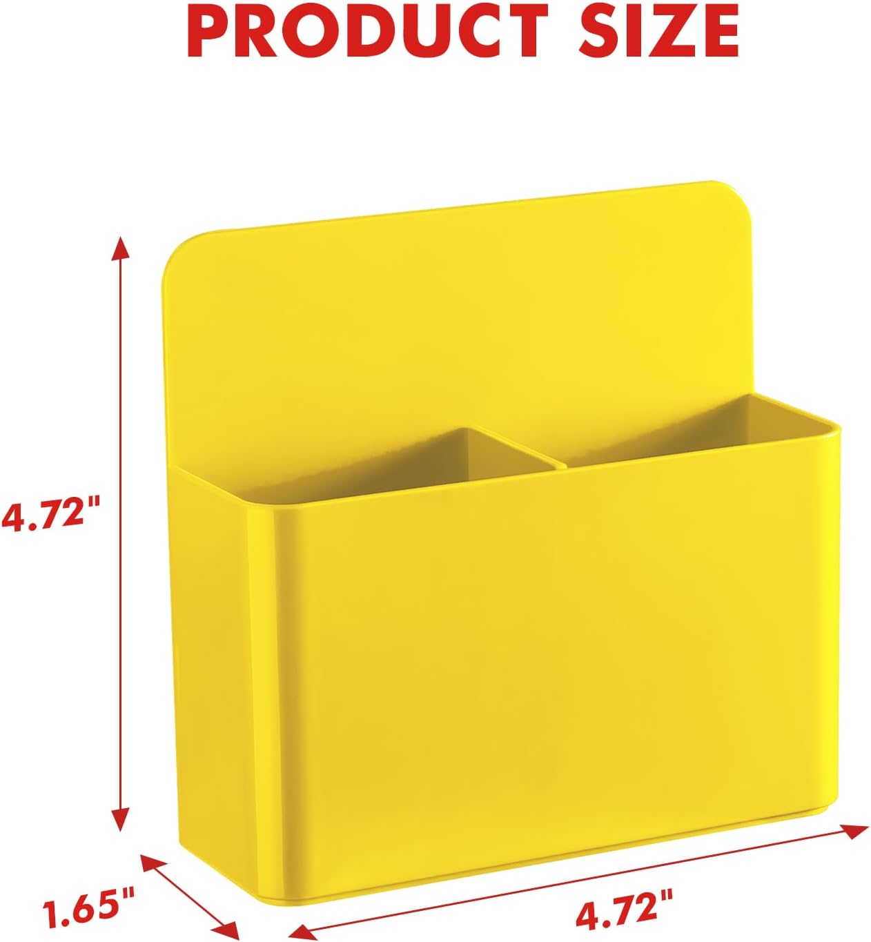 BEYGORM 2 Pack Plastics Magnetic Pen Holder for Refrigerator, Dry Erase Marker Holder for Whiteboard，Magnet School Locker Organizer Accessories, Pencil Cup, Pen Caddy, Classroom Organization(Yellow)