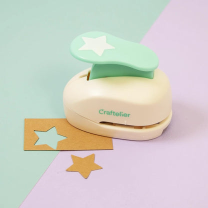 Craftelier - 1 Inch Star Hole Punch with Lever Press – Star Hole Puncher for Paper Crafts | Punch for Scrapbooking, DIY Cards & Journals | Hole Punch Shapes for Paper & Cardstock.