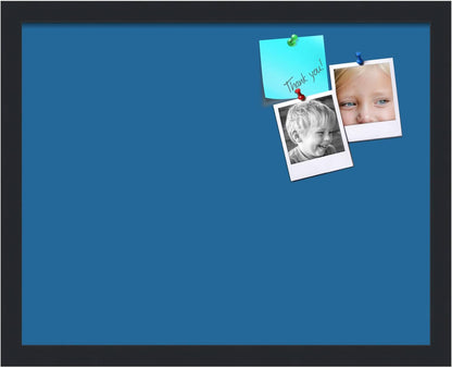 PinPix 19x15 Inch Cork Bulletin Board. This Decorative Framed Pin Board Comes with Navy Pastel Design and a Satin Black Frame. Ideal for Home Office Decor or Message Board (PinPix-1811)