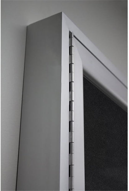 Ghent 48" x 96" 3-Door indoor Enclosed Recycled Rubber Bulletin Board, Shatter Resistant, with Lock, Satin Aluminum Frame,Black (PA34896TR-BK)-Made in USA