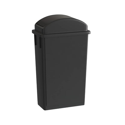 23 Gallon Black Slim Jim Trash Can with Swing Top Lid