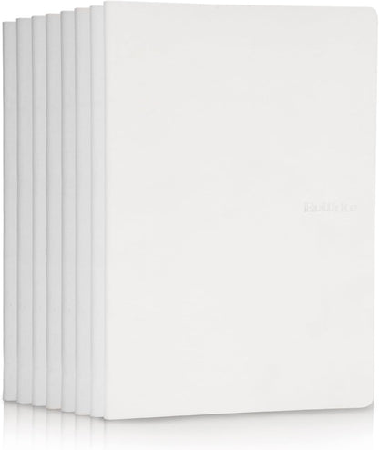 8 Pack Notebooks Journal Bulk, Soft Cover Notebooks for Women Girls Students; Journals in Bulk with 76 Pages; Dot Grid Notebook; 8.2”x5.5” A5 Notebooks for Work, Travel, Business, School, (White)