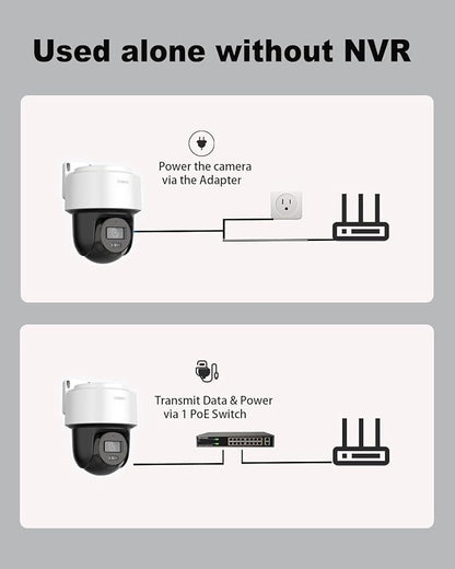 DS-2DE2C400MWG-E 2.8mm Oringinal PoE PT Camera, Human Detection, Auto-Tracking Lite, Smart Hybrid Light, 512 GB Card Slot, Hik-Connect Cloud Service/APP, International English Version