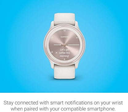 Garmin G010-N2566-01 Vivomove Sport 40mm Touchscreen Hybrid Health and Wellness Smartwatch, Ivory - Certified (Renewed)