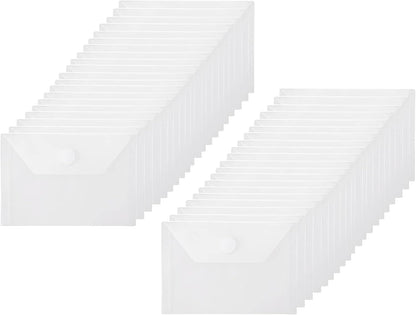 3x5 Plastic Envelopes Hook Loop Closure Coupon Receipt Storage Holder 40 Pack