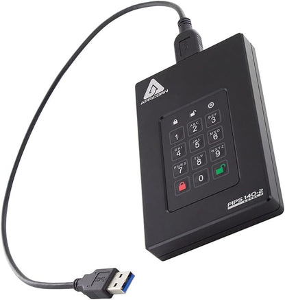 Apricorn 2TB Aegis Fortress L3- FIPS Level 3 Validated USB 3.0 Hardware Encrypted Portable Drive (AFL3-2TB) , black