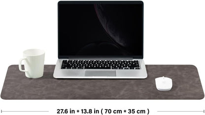 Distressed Leather Desk Mat - Non-Slip PU Desk Pad for Office and Home - Desk Organization and Accessories - Ideal for Large Mouse Pad and Desk Mats on Top of Desks(Slate Gray,27.6"x 13.8")